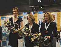 A 11. ni egyéni EB érmesei: Cmilyte Viktorija (2.), Pia Cramling (1.) és Socko Monica (3.)