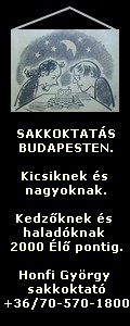Sakkoktatás Budapesten. Kicsiknek és nagyoknak. Kezdőknek és haladóknak 2000 Élő pontig. Honfi György sakkoktató